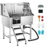 VEVOR - Stainless Steel Dog Washing Station, 38 inch Pet Grooming Tub w/ Storage Stairs, Faucet