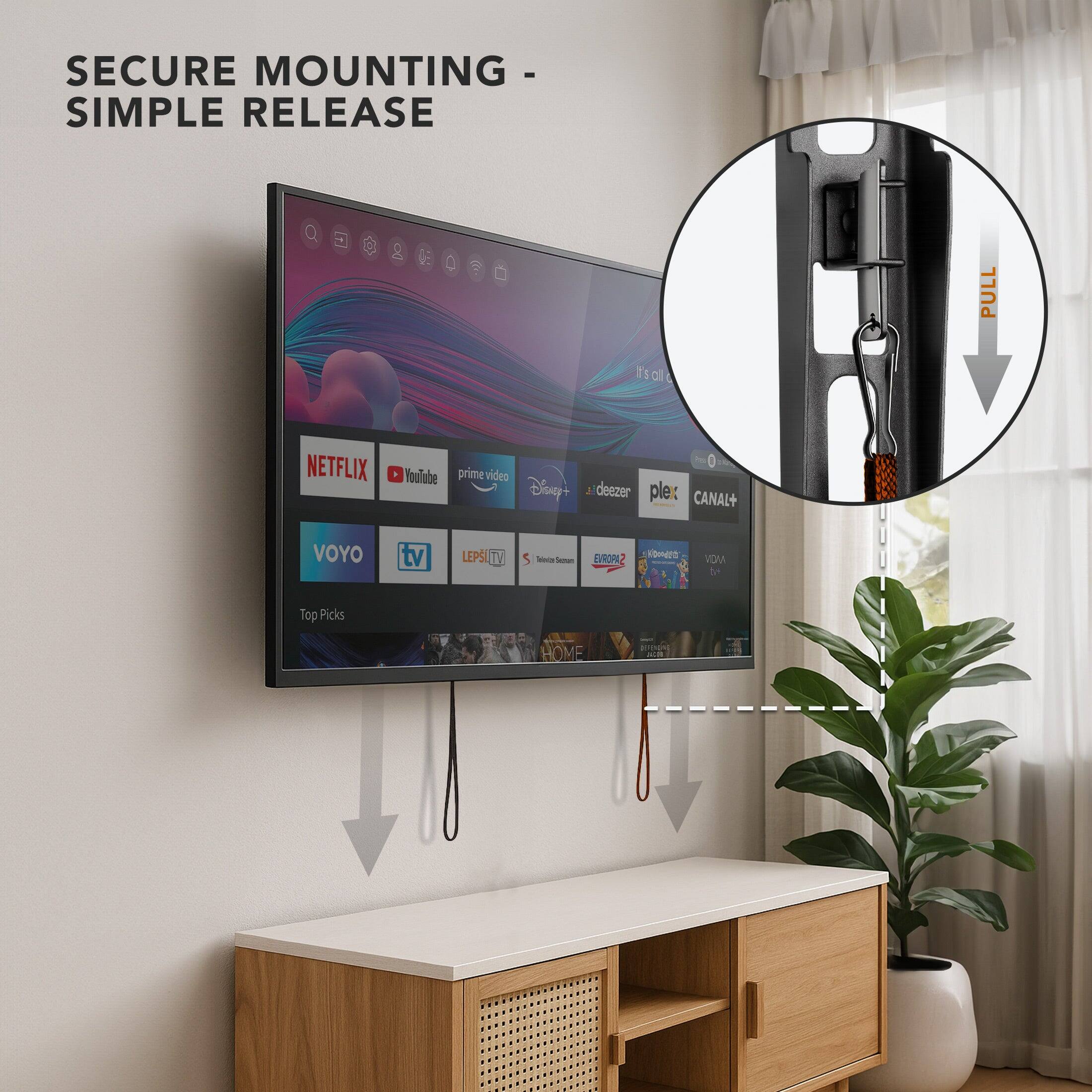 SECURE MOUNTING - SIMPLE RELEASE

NETFLIX YouTube prime video Disney+ Tidal ple CANAL+ VOYO tv LEPSTV Top Picks