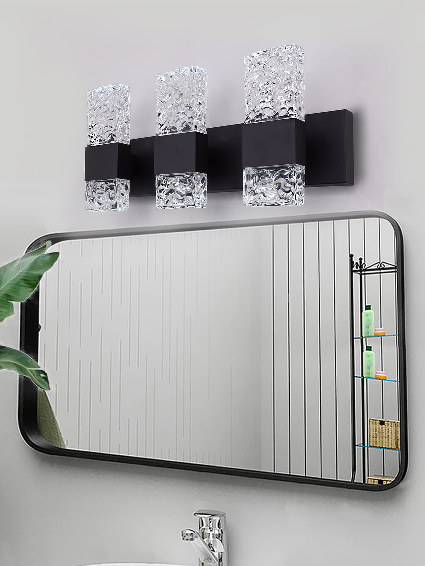 Back. PO3TICJUNKI3 - Bathroom Light Fixtures Crystal Vanity Over Mirror Modern Led Wall For k Cool Watts - Chrome 3 lights.