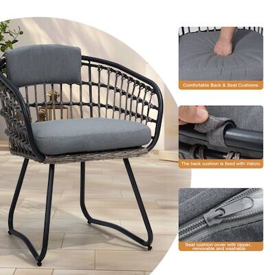 Comfortable Back & Seat Cushions

The back cushion is fixed with Velcro

Seat cushion cover with zipper, removable and washable