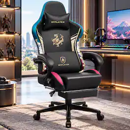 GTPlayer - Dragon Series Gaming Chair with Bluetooth Speakers Heavy Duty Computer Office Chair - Black