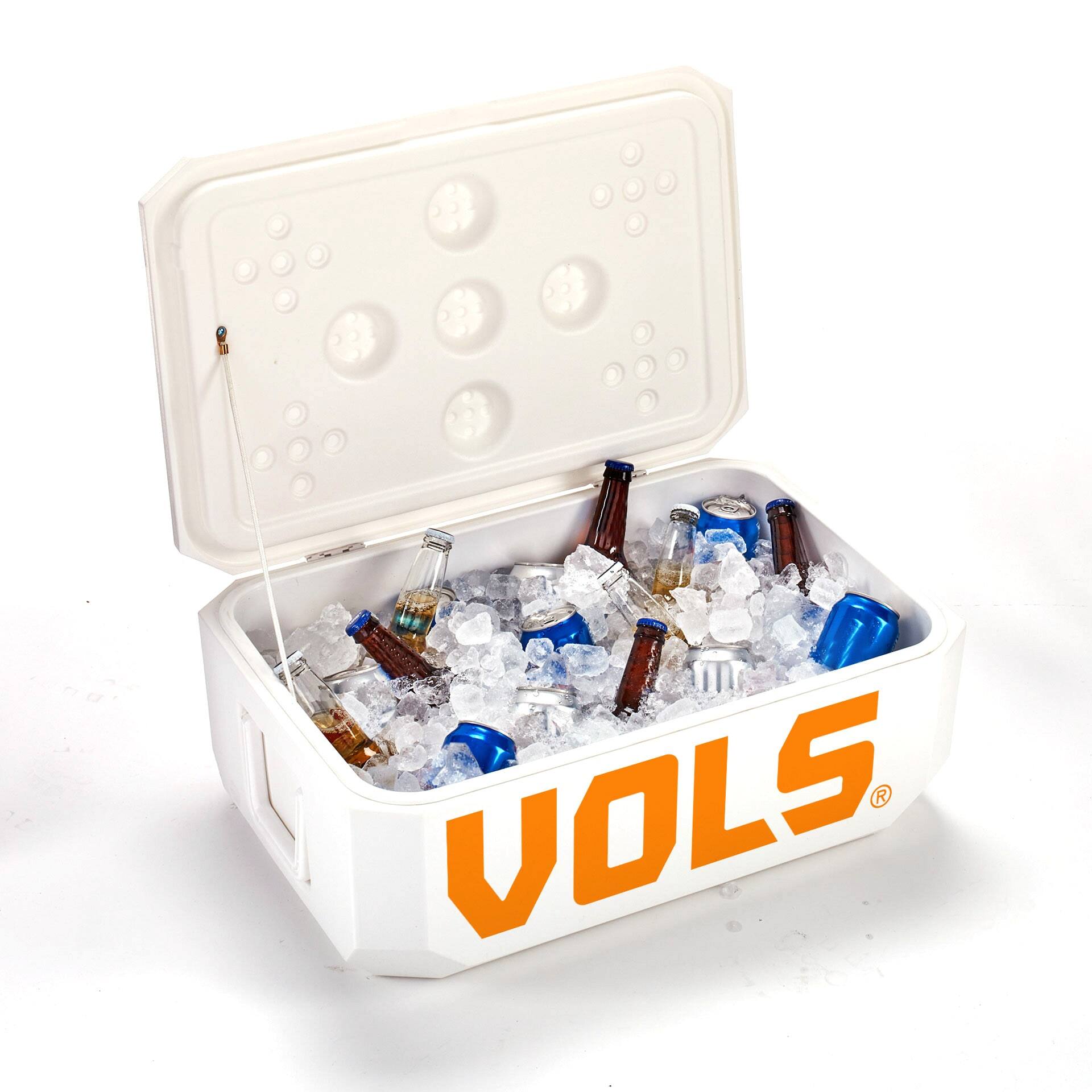 Alt View 1. Indigo Falls - Tennessee Volunteers 40-Can Cornhole Cooler - White.