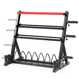 Sunny Health & Fitness - Sunny Strength™ Premium All-In-One Mass Weights Storage Rack - Dark Gray