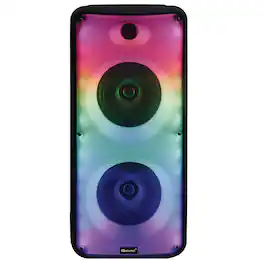 iQ Sound - Fire Box Dual 8-in. Bluetooth Portable Party System, True Wireless, With Fm Radio, Lights, Microphone - Black