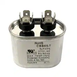 HQRP - 5 uF 370 VAC Motor Run Capacitor - CBB65 Replacement for HVAC Blower Compressor Pump Generator