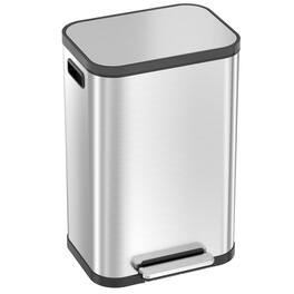 iTouchless - 13.2 Gallon SoftStep ProX Stainless Steel Step Pedal Kitchen Trash Can with AbsorbX Odor Filter - Silver