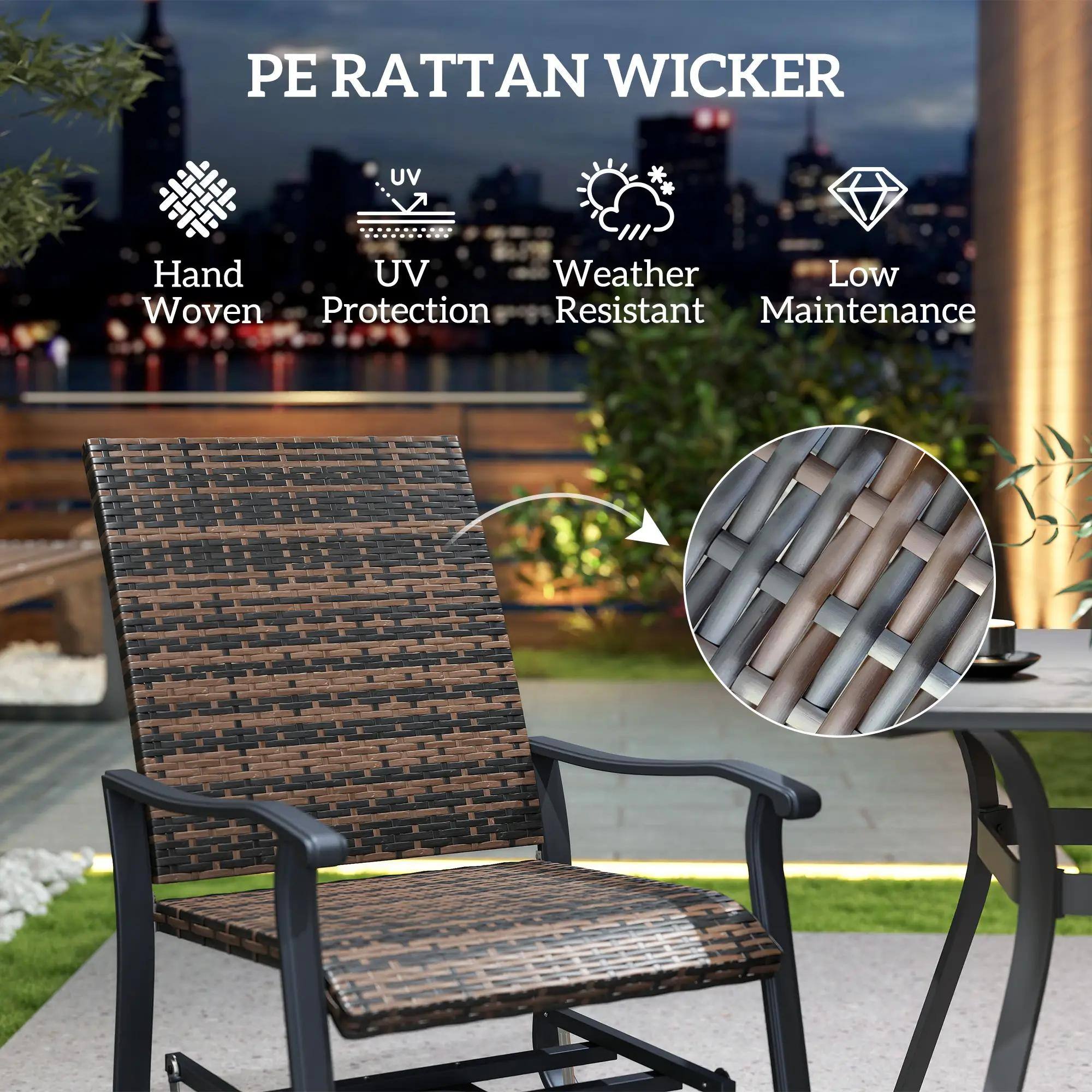 PE RATTAN WICKER

- Hand Woven
- UV Protection
- Weather Resistant
- Low Maintenance