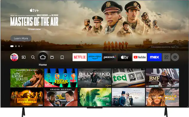 tv+ FROM THE EXECUTIVE PRODUCERS OF BAND OF BROTHERS AND THE PACIFIC MASTERS OF THE AIR Stream now Learn More Subscription required for Apple TV+ NETFLIX prime video peacock tv YouTube max Home AMAZON ORIGINAL the idea of you THE FREAK BROTHERS tubi ORIGINAL AMAZON ORIGINAL - Billy the Kid pescock ORISINAL ted MGM+ - BMF Blas Maria Family - i. A START JURASSIC WORL D DOMINION STARZ mr. & mrs smith MONARCH LEGACY OF MONSTERS tv+ BELGRAVIA H MGM+ peacock - POKER FACE