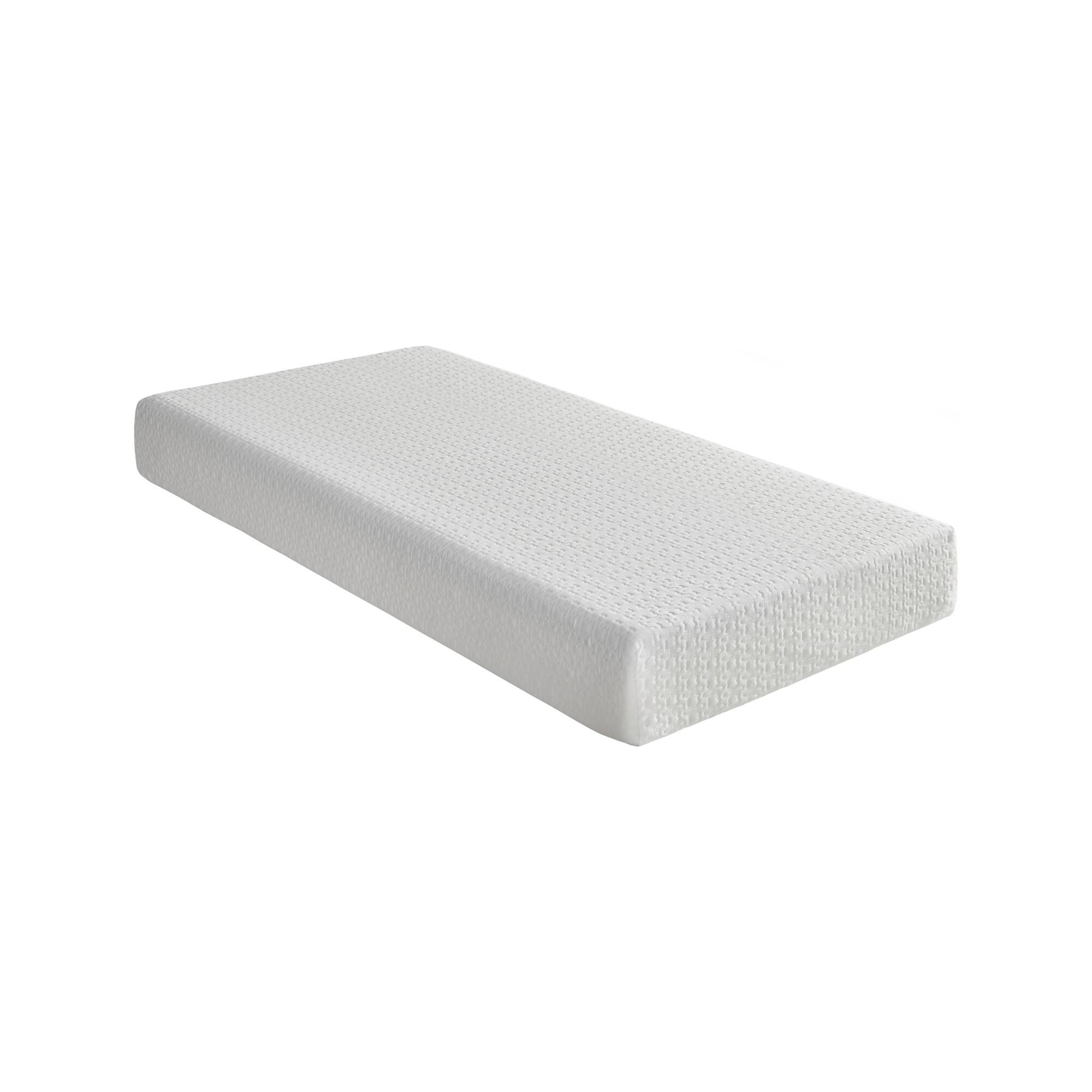 Front. Glintex - 8 Inch Twin Gel Memory Foam Mattress with Tencel Fabric Cover and Supportive Base Foam - White.