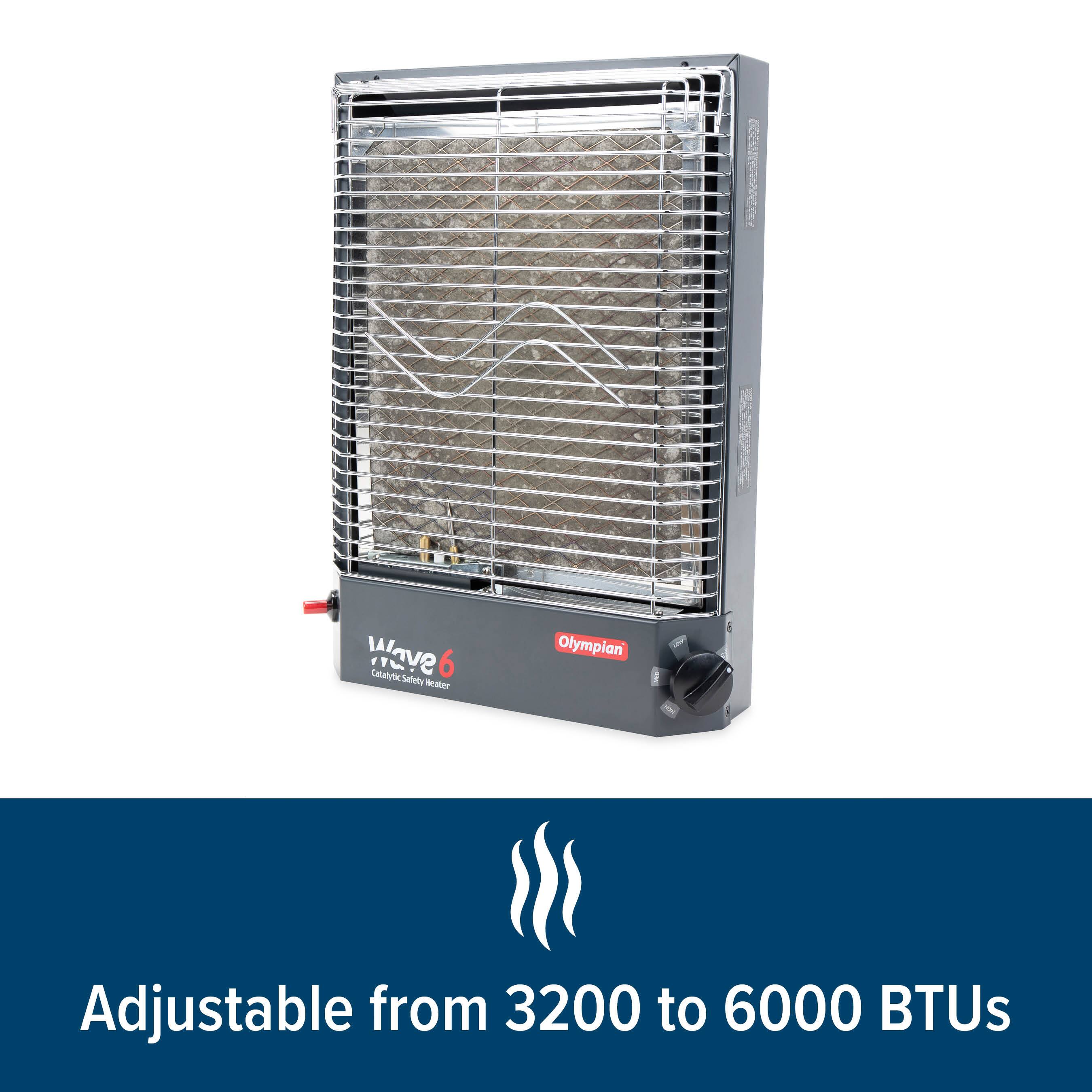 Wave 6 Catalytic Safety Heater Adjustable from 3200 to 6000 BTUs