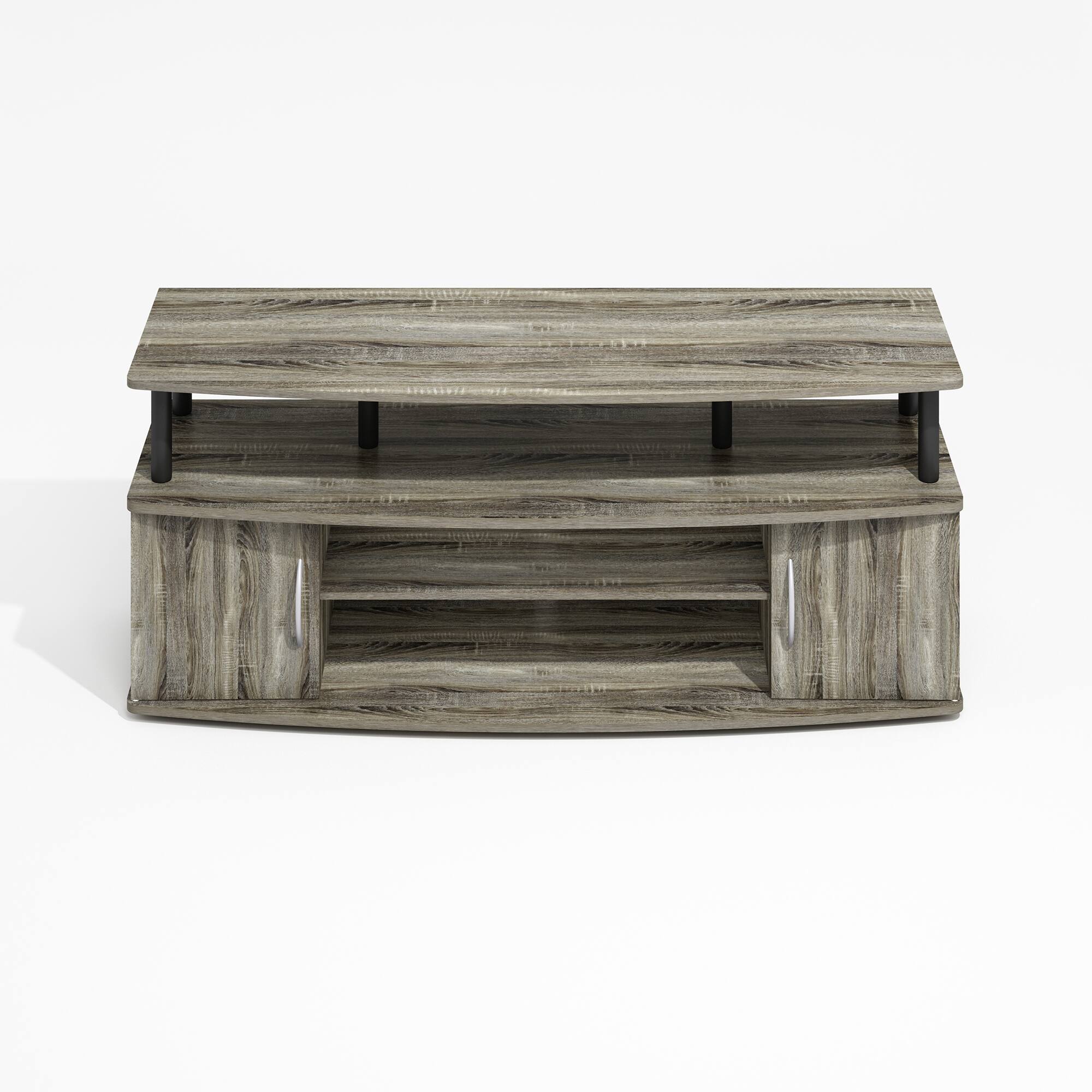 Alt View 2. Furinno - JAYA Large Entertainment Center Hold up to 55-IN TV - Grey Oak/Black.