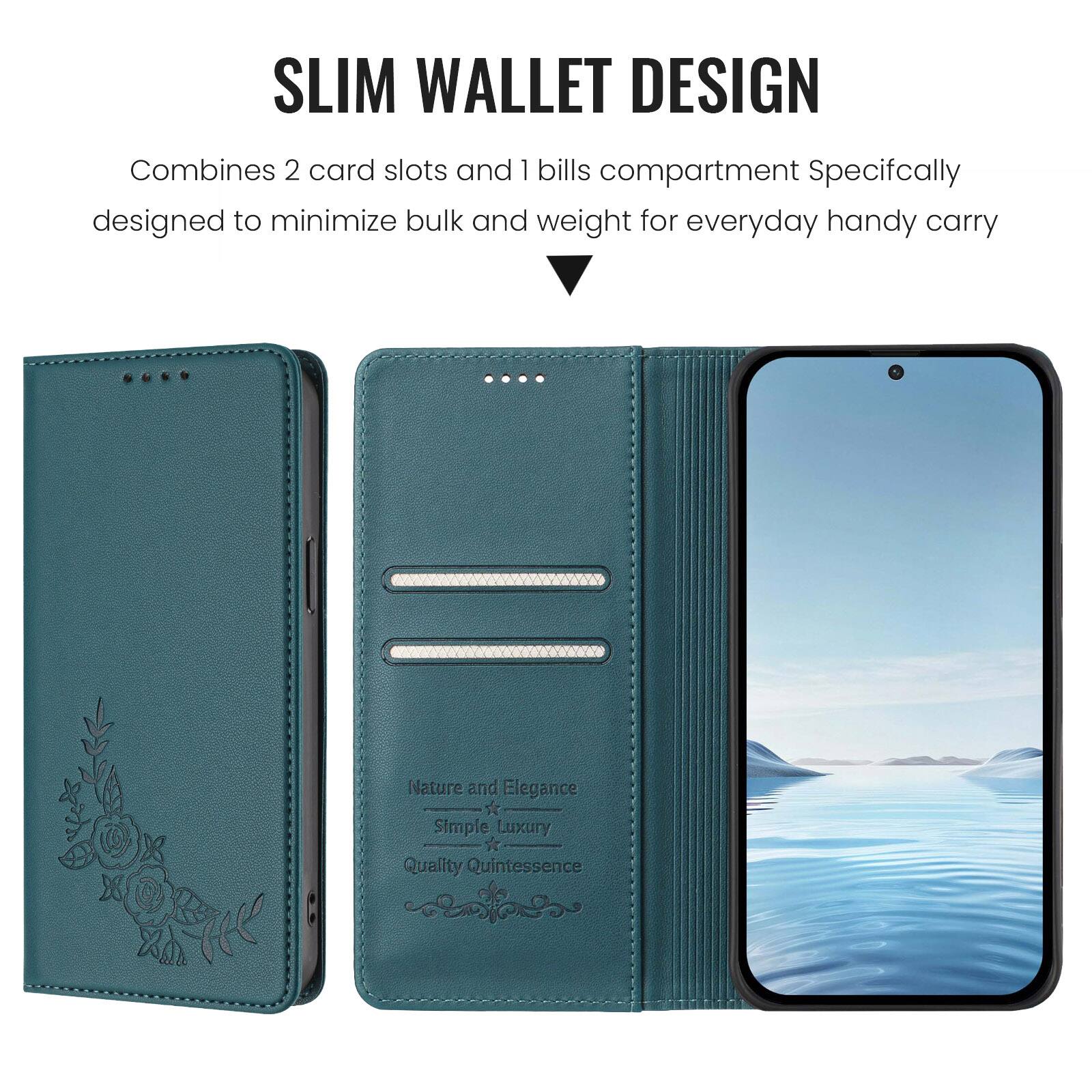 SLIM WALLET DESIGN  
Combines 2 card slots and 1 bills compartment  
Specifically designed to minimize bulk and weight for everyday handy carry  

Nature and Elegance  
Simple Luxury  
Quality Quintessence