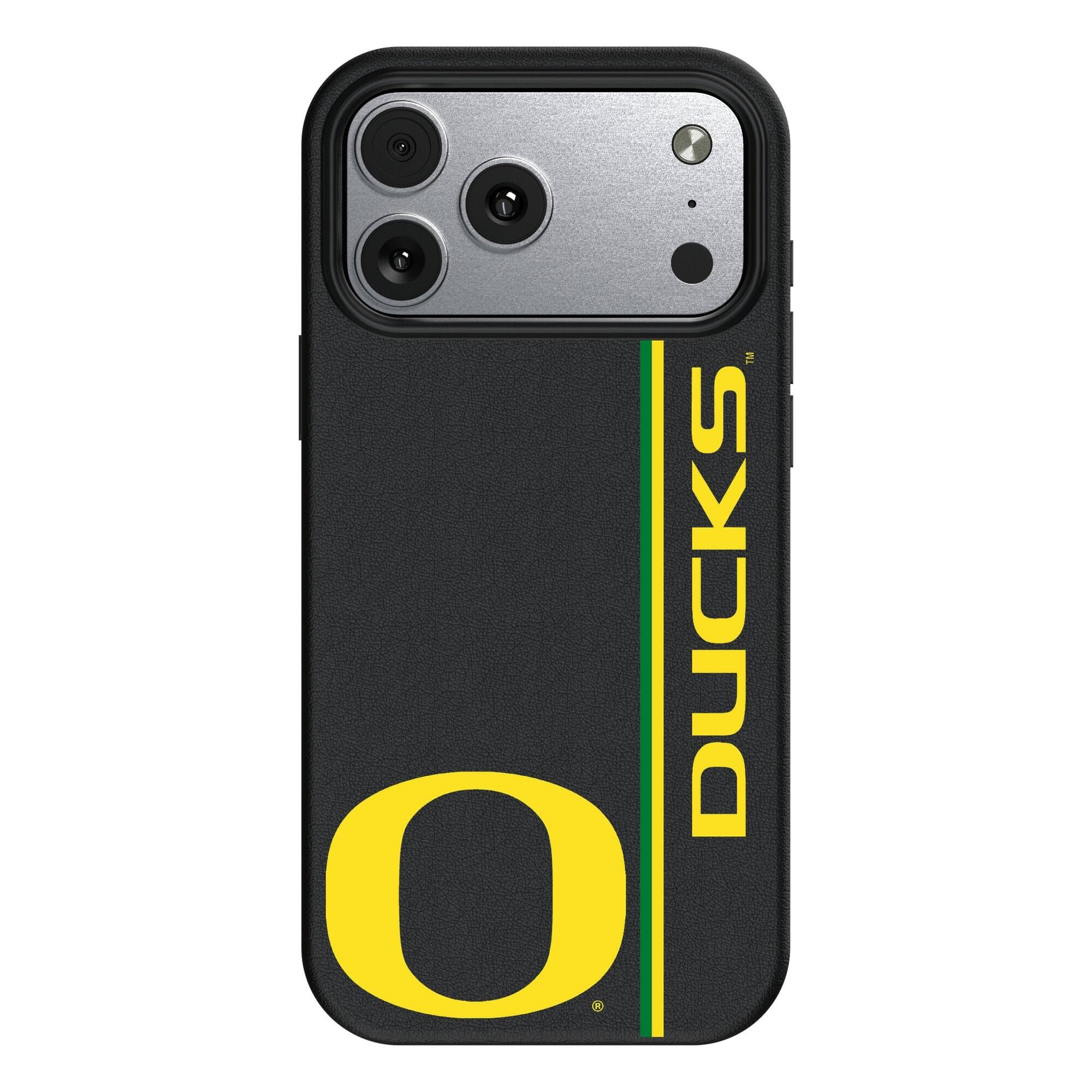 Front. Keyscaper - Oregon Ducks iPhone Magnetic Bump Case - 15 Pro - Black.
