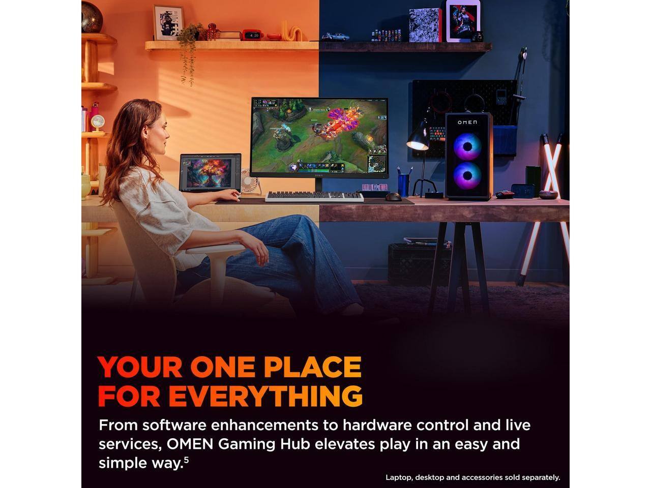 YOUR ONE PLACE FOR EVERYTHING

From software enhancements to hardware control and live services, OMEN Gaming Hub elevates play in an easy and simple way.5

Laptop, desktop and accessories sold separately.