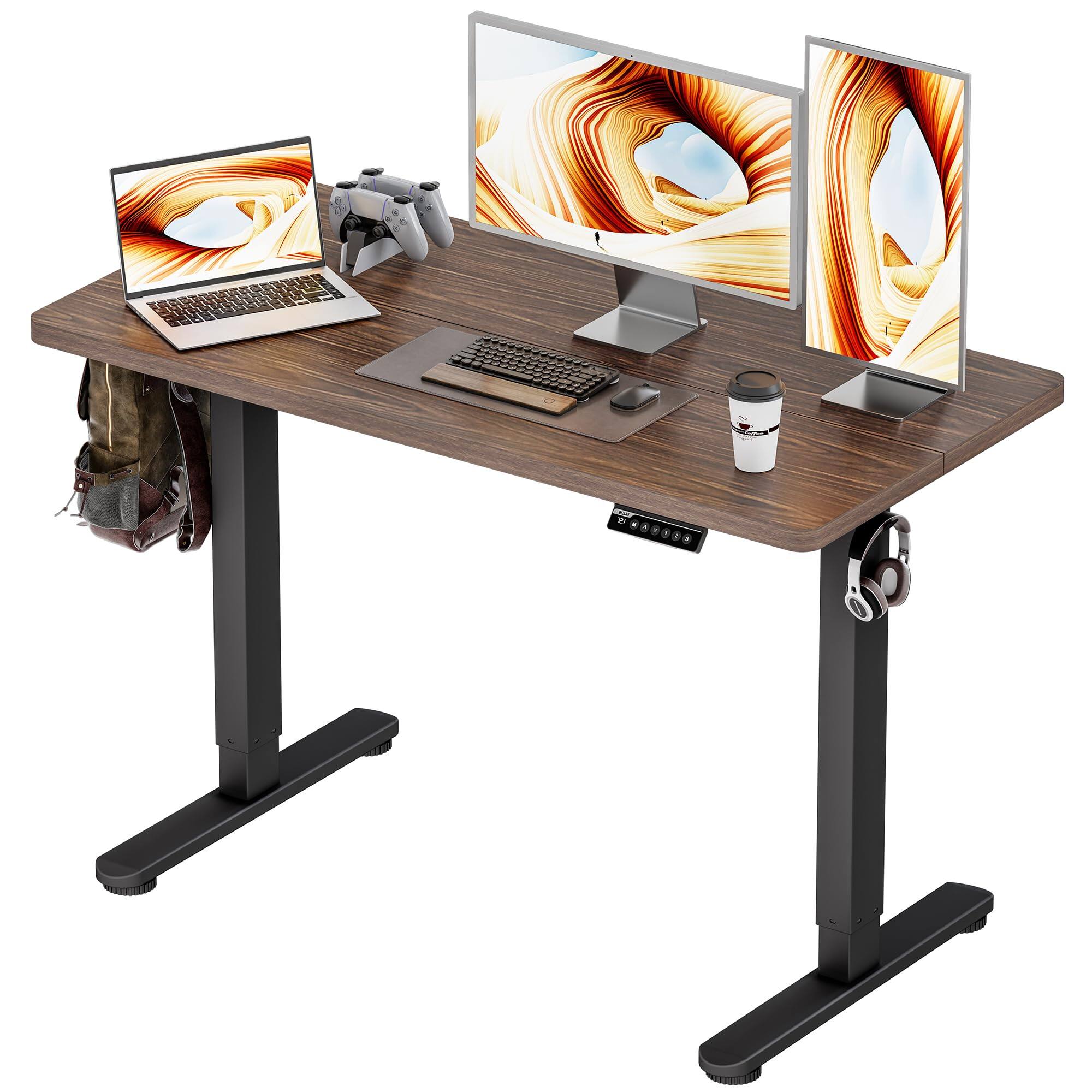 Hirose Alice - BIZUM Electric Standing Desk with Memory Presets, Quiet Motor Height Adjustable Stand Up Desk for Home Offi - Wild Walnut 48*24 Inch