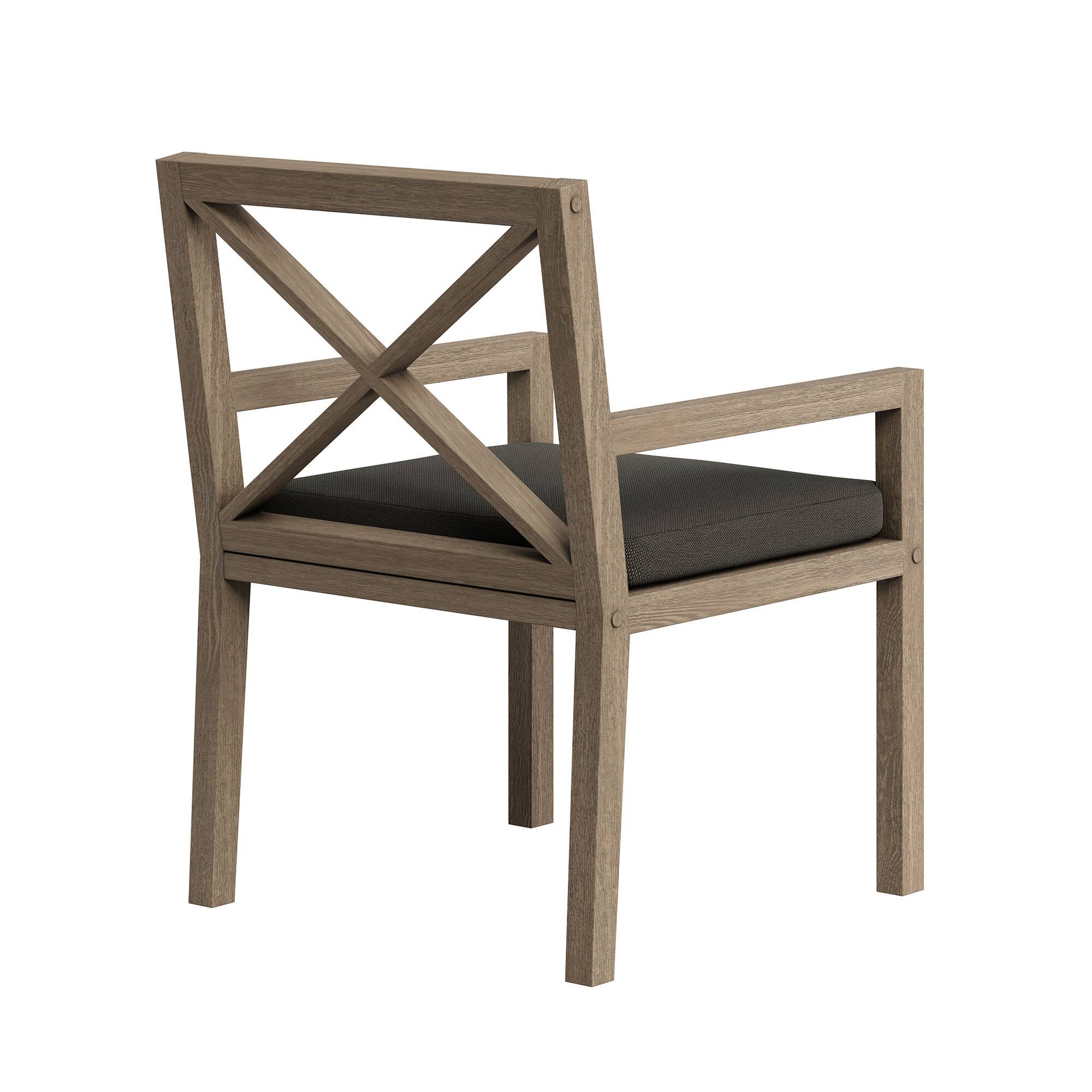 Alt View 3. Modway - Northlake Outdoor Teak Dining Armchair by Modway - Weathered Gray Flint.