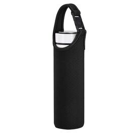 Unique Bargains - Neoprene Insulated Water Bottle Carrier Bag with Adjustable Strap & Phone Pocket for Hiking Sport - Black