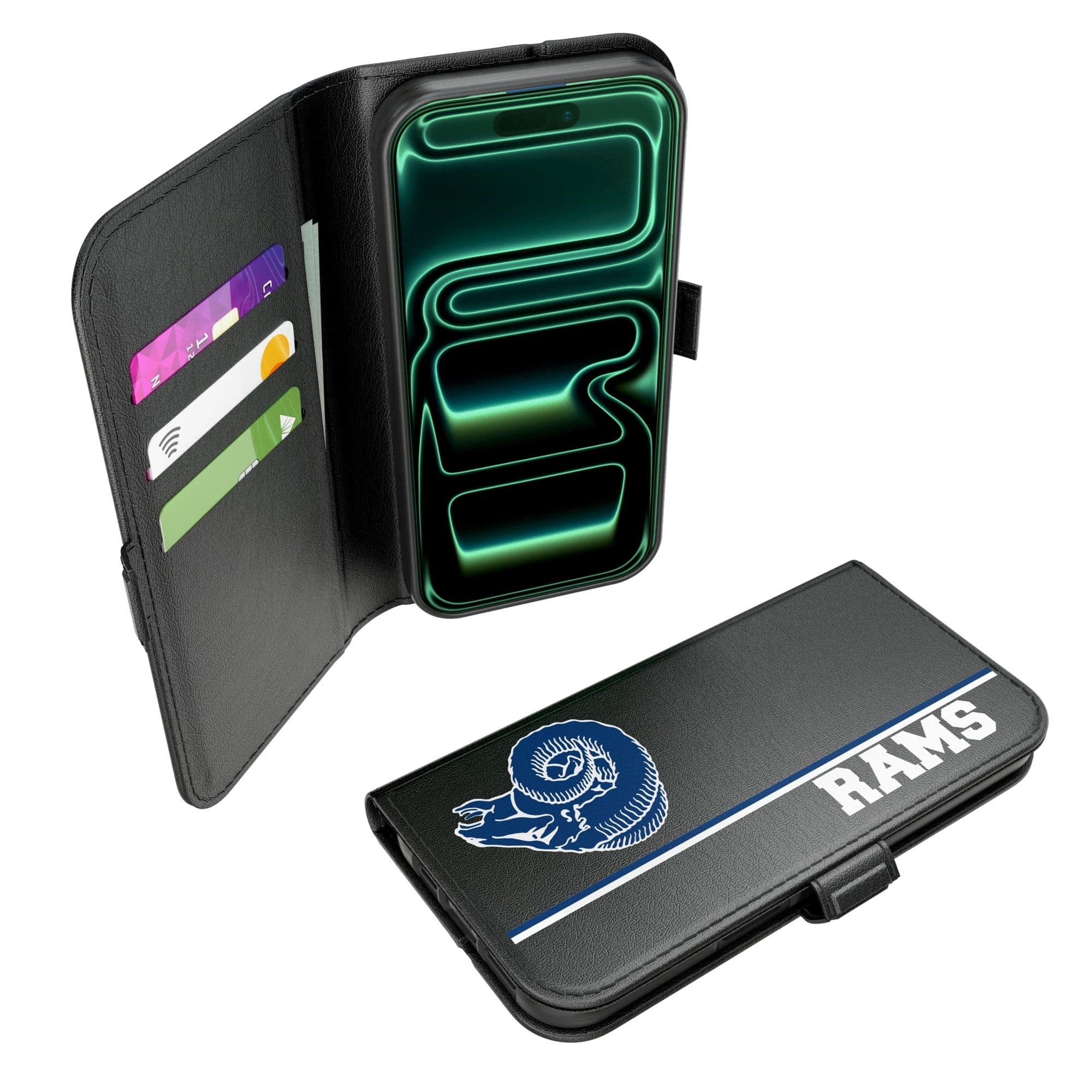 Keyscaper - NFL - Los Angeles Rams iPhone Folio 2.0 Case - 17 Pro - Black price history on PriceWatchPro