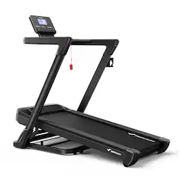 MERACH - Folding Treadmill 18% Auto Incline, 47"x18" Belt, 0.6-8.7MPH, 3.5HP Brushless, 350lbs,Screen, APP, Heart Rate - Black