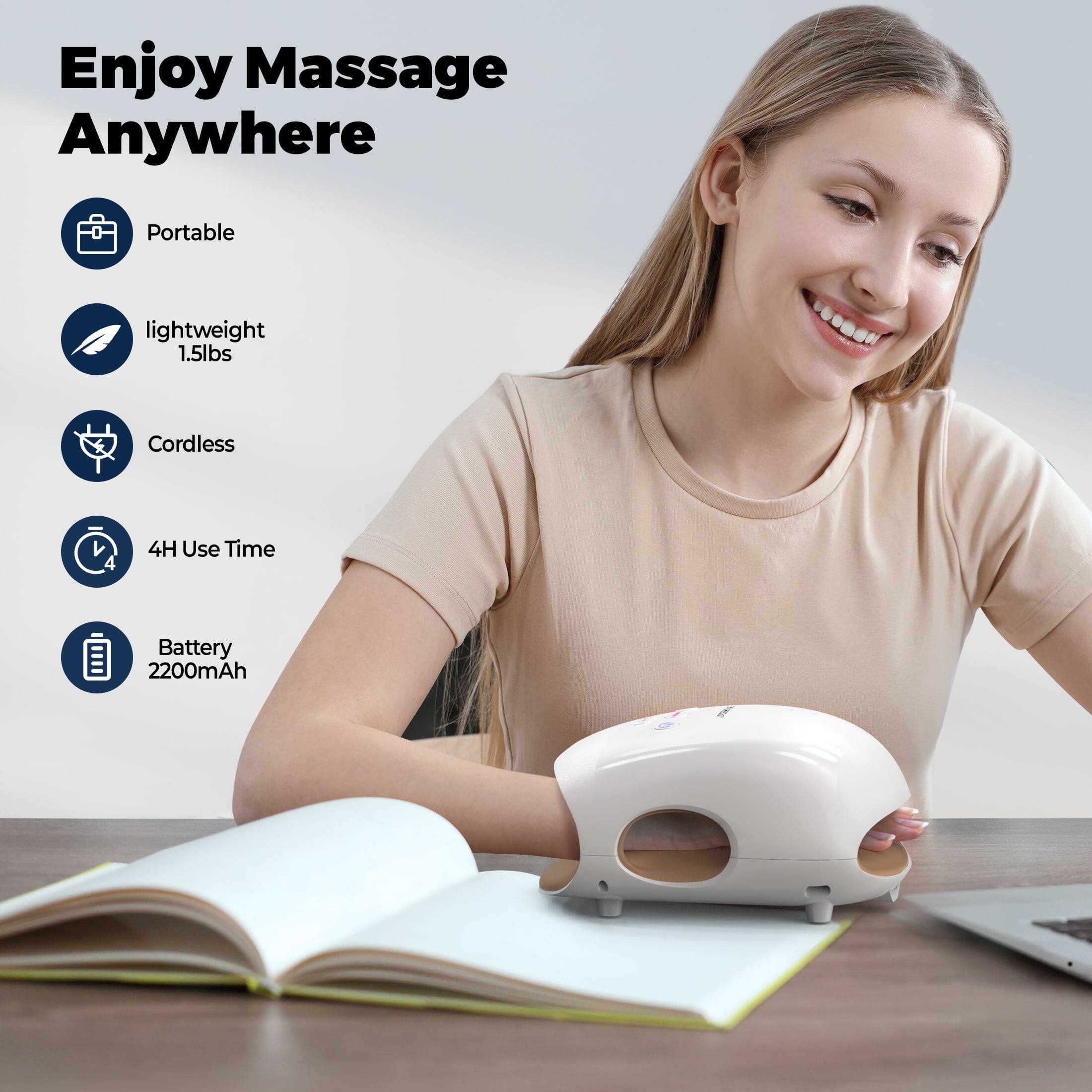 Enjoy Massage Anywhere

- Portable
- Lightweight 1.5lbs
- Cordless
- 4H Use Time
- Battery 2200mAh
