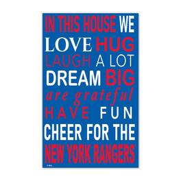 Fan Creations - New York Rangers 11" x 19" Briteline In This House Sign - Multicolor