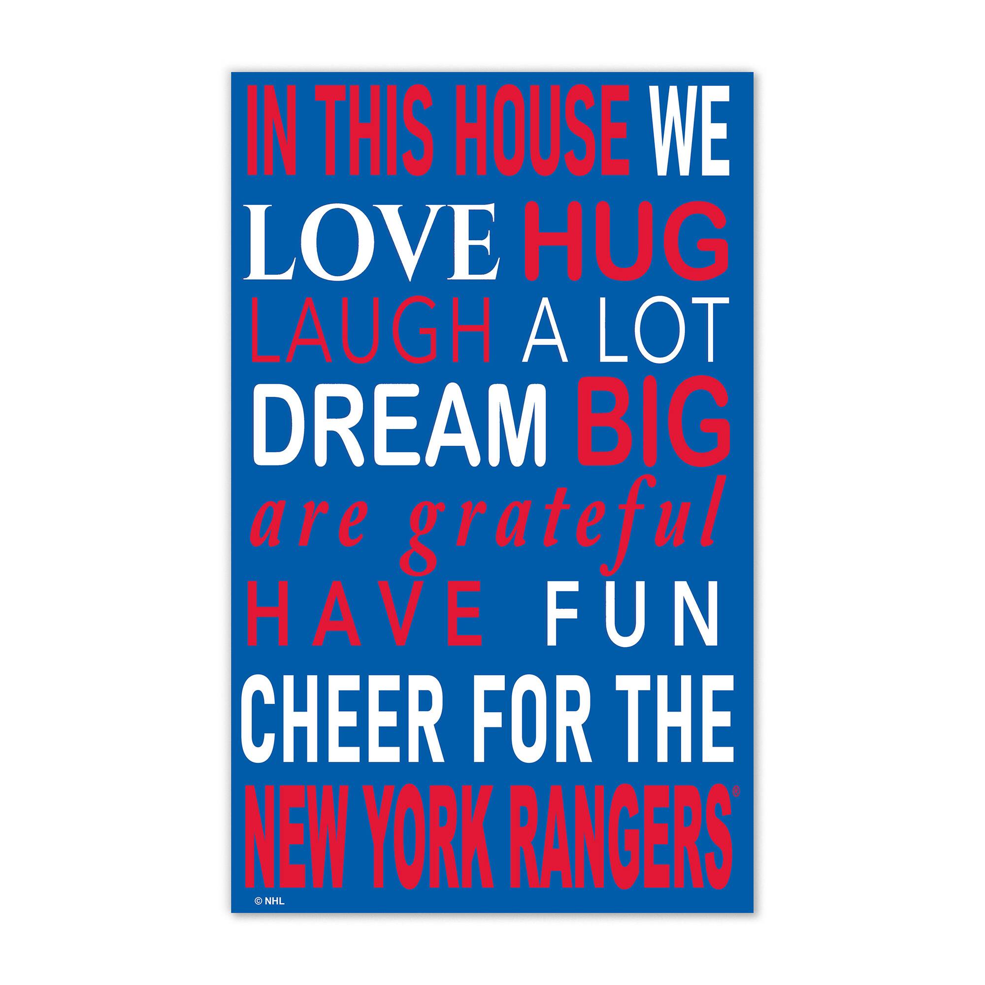 New York Rangers 11" x 19" Briteline In This House Sign