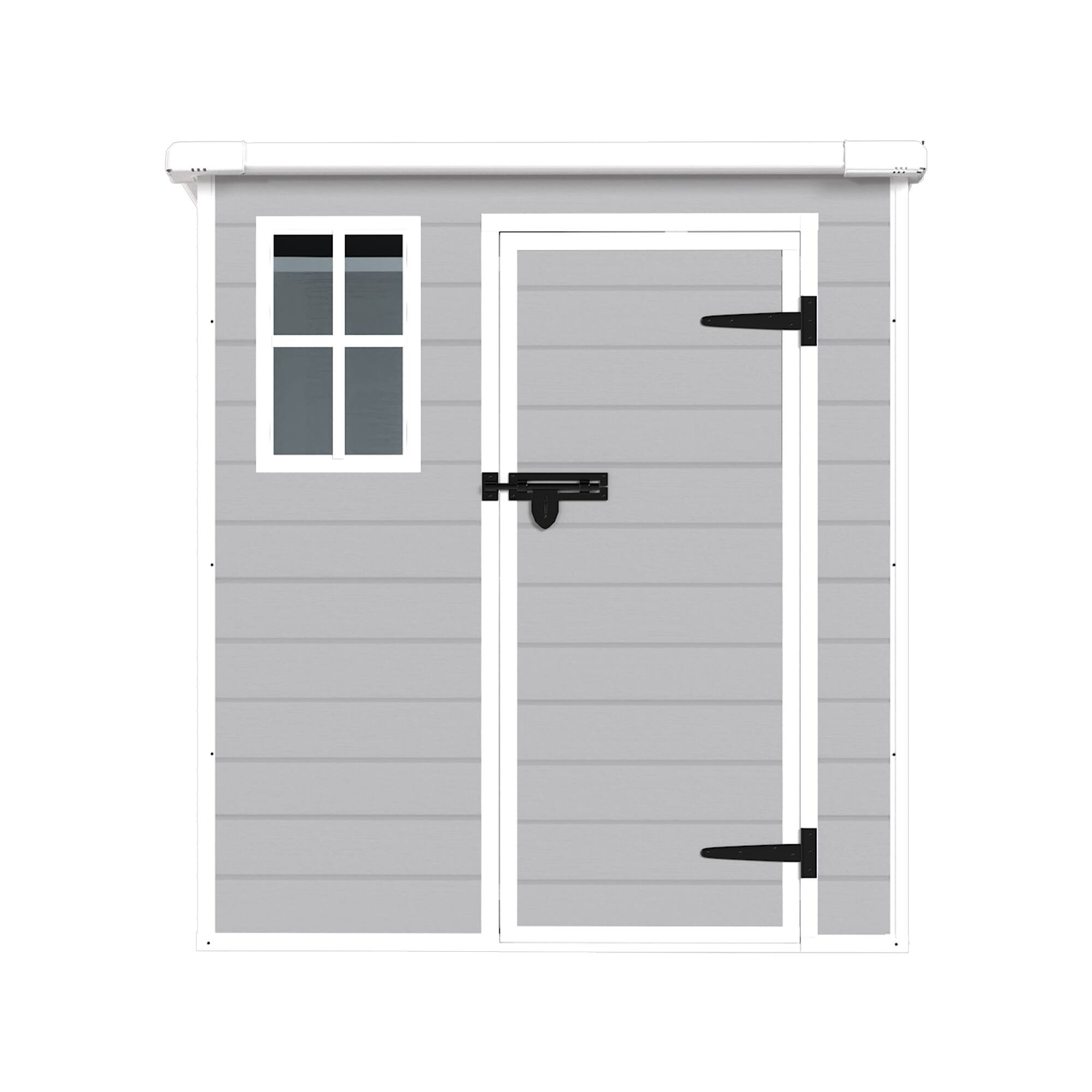 Alt View 4. Mondawe - 6x6 FT Waterproof Resin Outdoor Storage Shed with Floor & Window &  Lockable Doors and  Vents - Gray.