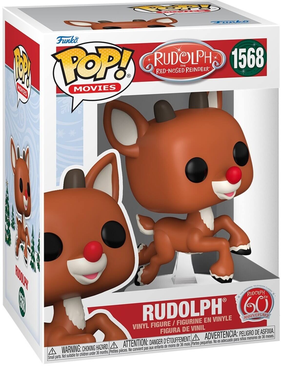 Funko POP! Movies Rudolph the Red-nosed Reindeer 1568 / Figurine en Vinyle / Figura de Vinil / Vinyl Figure / Figura de Asfixia. Advertencia: Peligro de Asfixia. Attention: Danger d'étouffement. Warning: Choking Hazard. Parts pequeñas. No es adecuado para niños menores de 36 meses. Petites pièces. Ne convient pas aux enfants de moins de 36 mois. Small parts. Not suitable for children under 36 months.