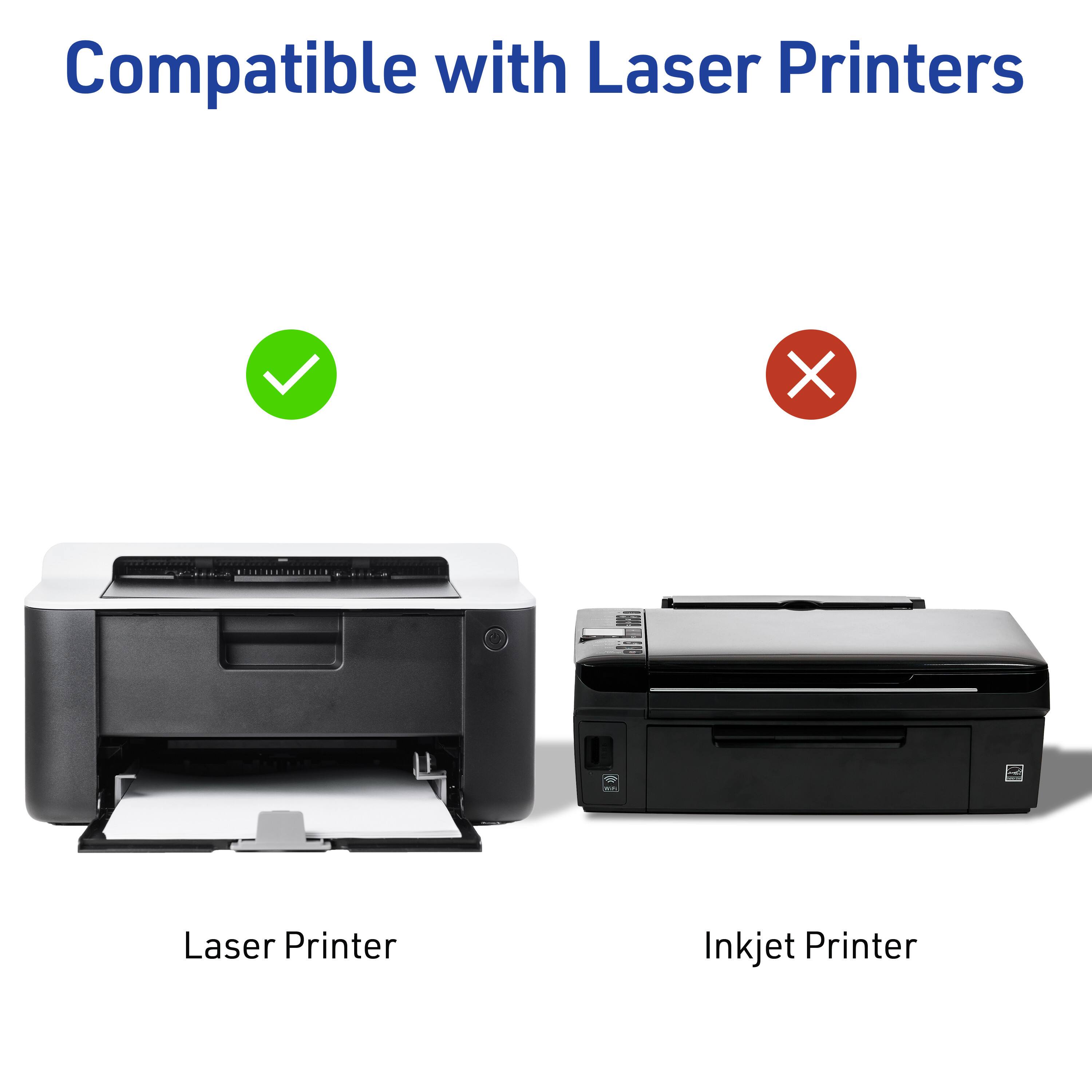 Compatible with Laser Printers  
Laser Printer ✔️  
Inkjet Printer ❌