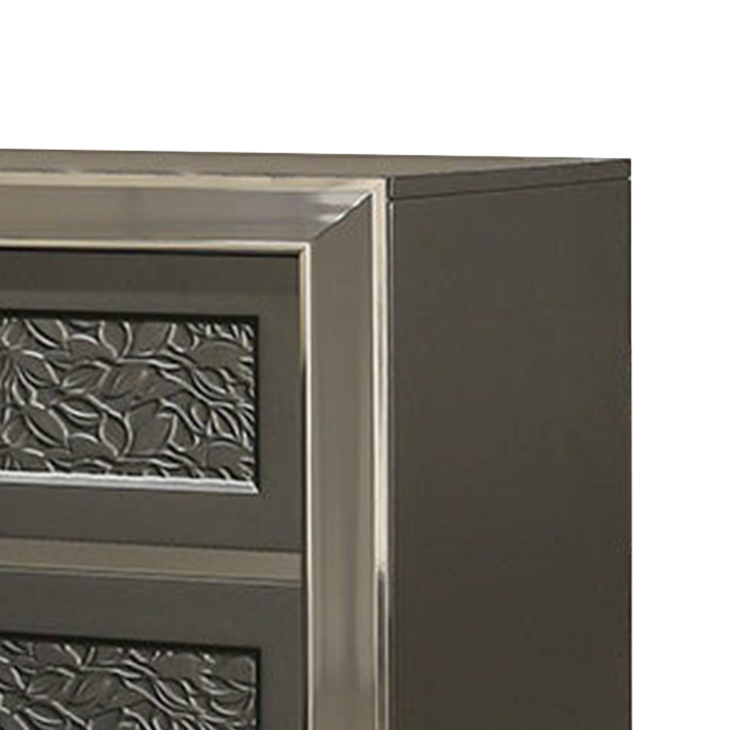 Alt View 2. Manhattan Lane - Levi Nightstand, 2 Leaf Molded Framed Drawers - Dark Gray, Taupe Gray, White.