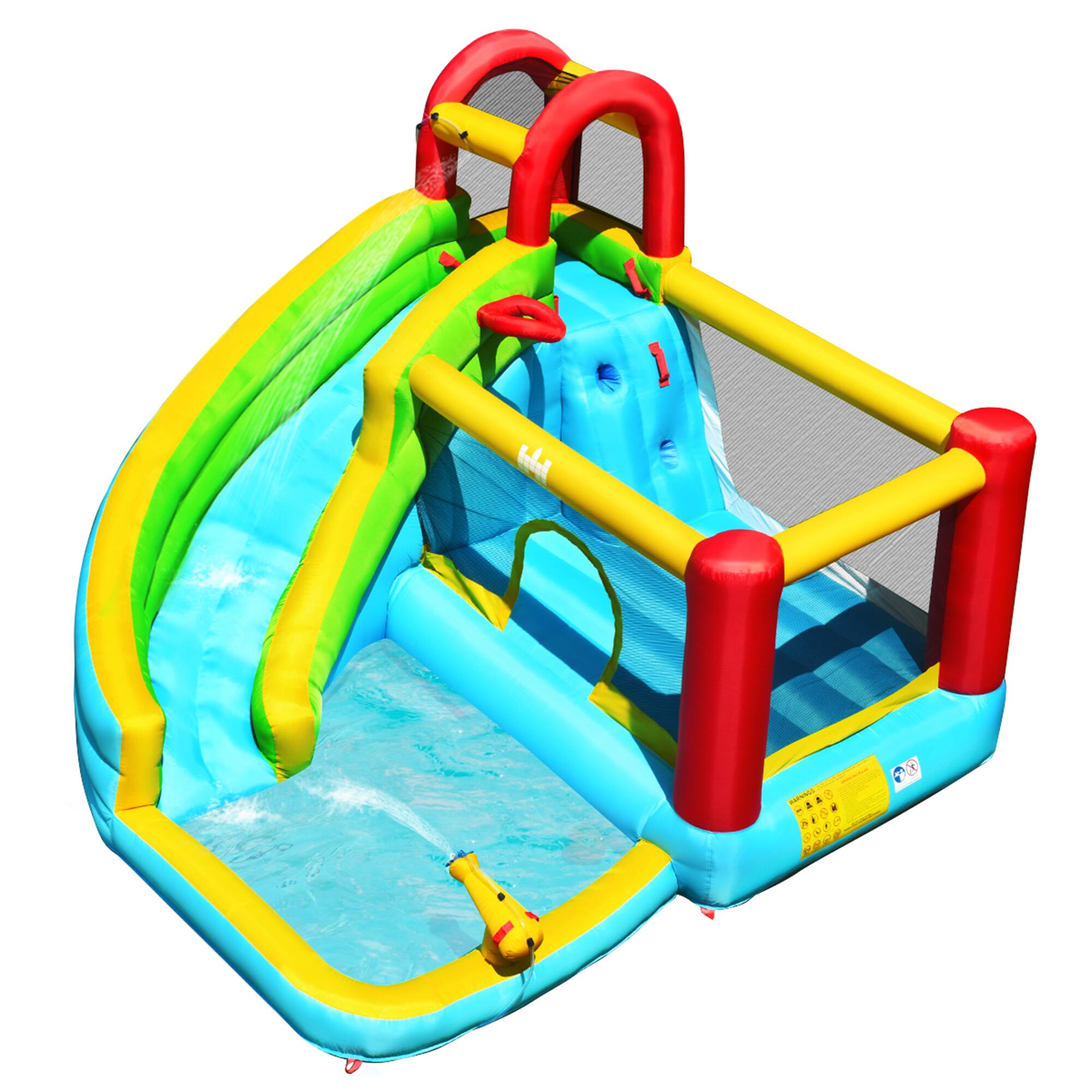 Alt View 2. Gymax - Gymax Inflatable Kids Water Slide Jumper Bounce House Splash Water Pool W/ 735W Blower.