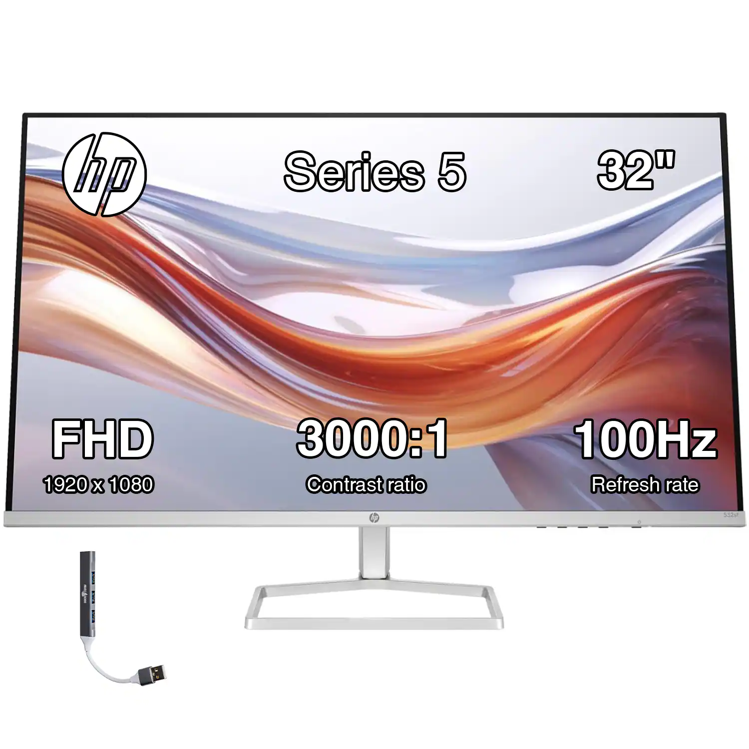 HP Series 5 32" FHD 1920 x 1080 3000:1 Contrast ratio 100Hz Refresh rate
