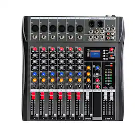 Stock Preferred - 6 Channel Studio Audio Mixer with Bluetooth and USB Interface - Black