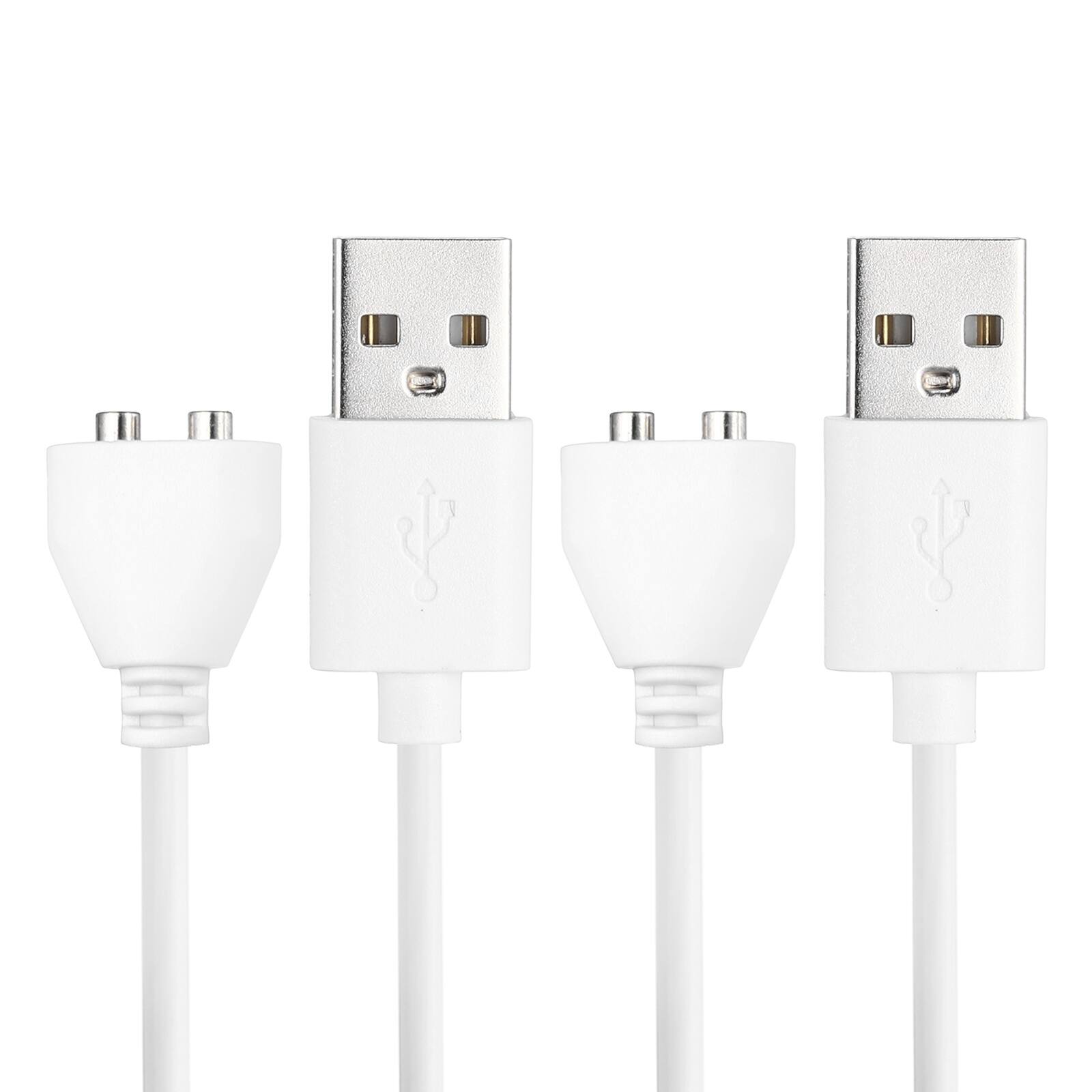 Front. Unique Bargains - Magnetic USB DC Charger Cable, 6mm, 2.6ft, USB, Smart Protect, Single Polarity, 2pcs - for Toys - White.