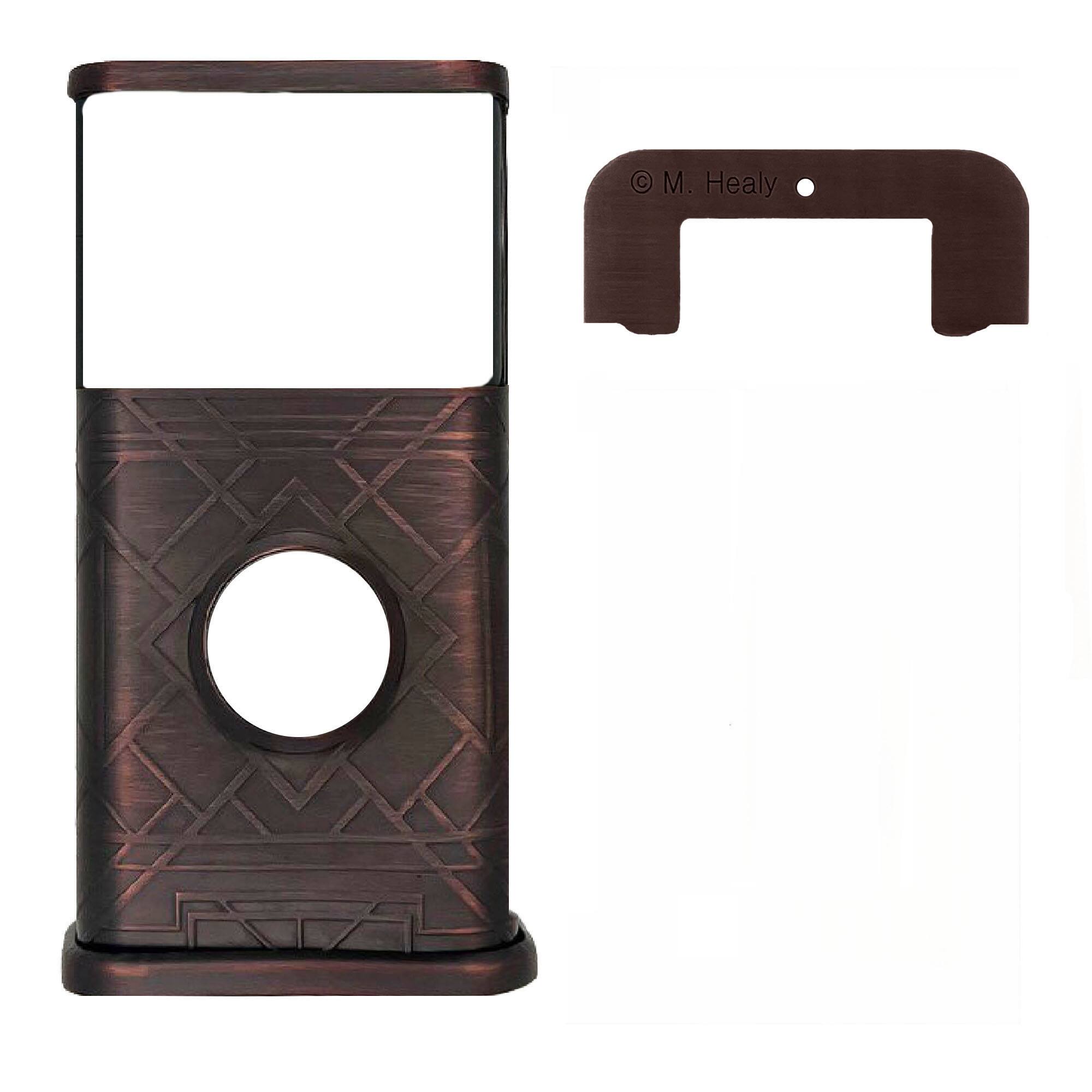 Back. Michael Healy - Art Deco Video Doorbell Cover (Ring Battery Doorbell 2024 Release) - Oiled Bronze.