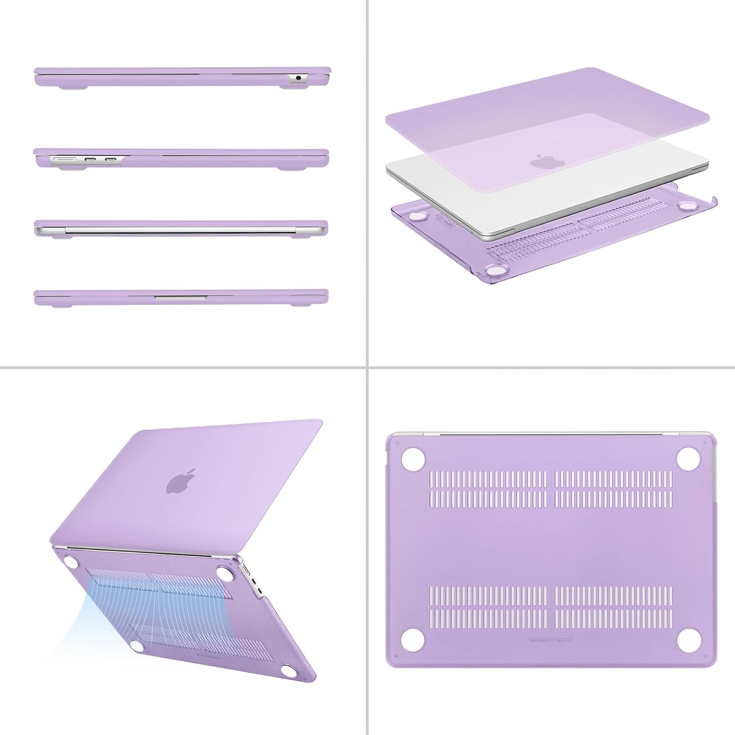 Alt View 1. mosiso - Laptop Case for MacBook Air 13 inch Case M5 A3449 M4 A3240 M3 A3113 M2 A2681 2022-2026 - Purple.