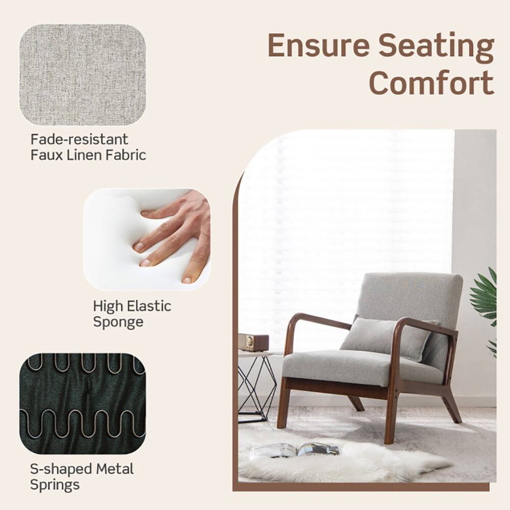 Ensure Seating Comfort

- Fade-resistant Faux Linen Fabric
- High Elastic Sponge
- S-shaped Metal Springs