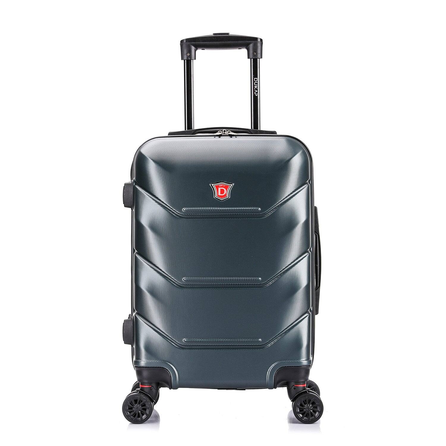 Angle. DUKAP - Zonix Lightweight Hardside Spinner Luggage 20" carry-on - GREEN.