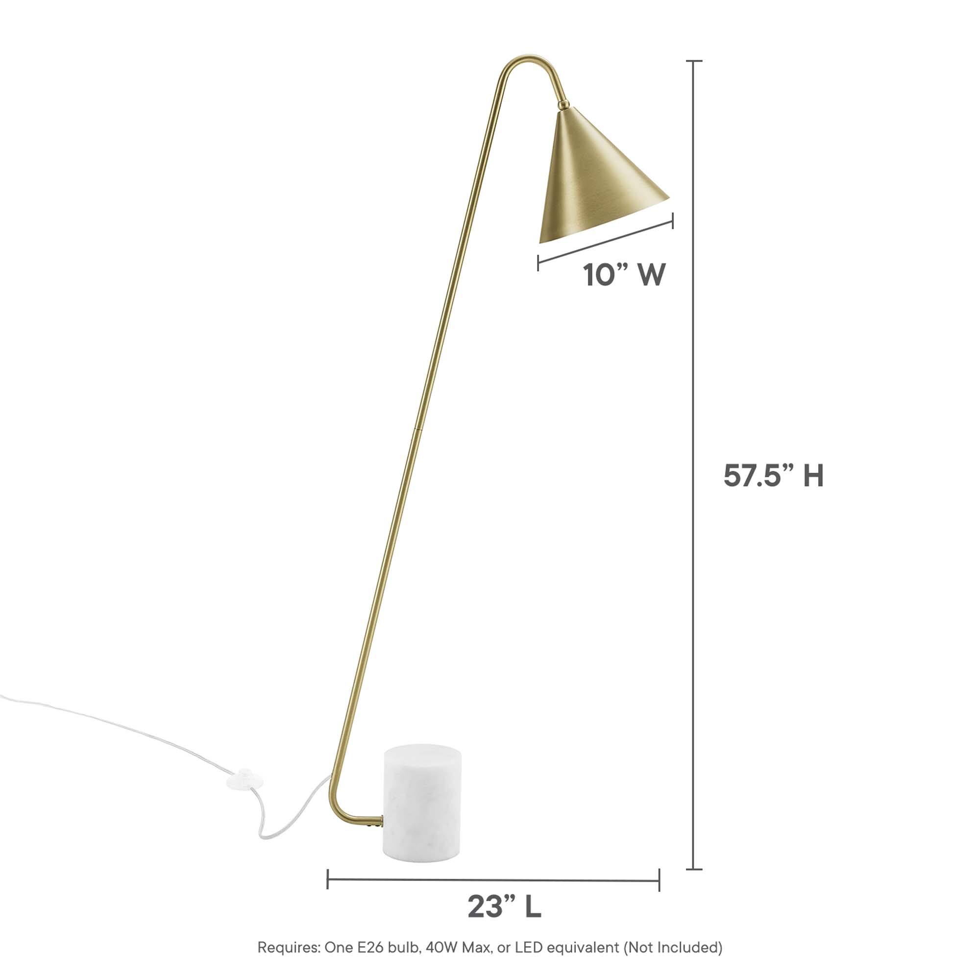10" W x 57.5" H x 23" L  
Requires: One E26 bulb, 40W Max, or LED equivalent (Not Included)