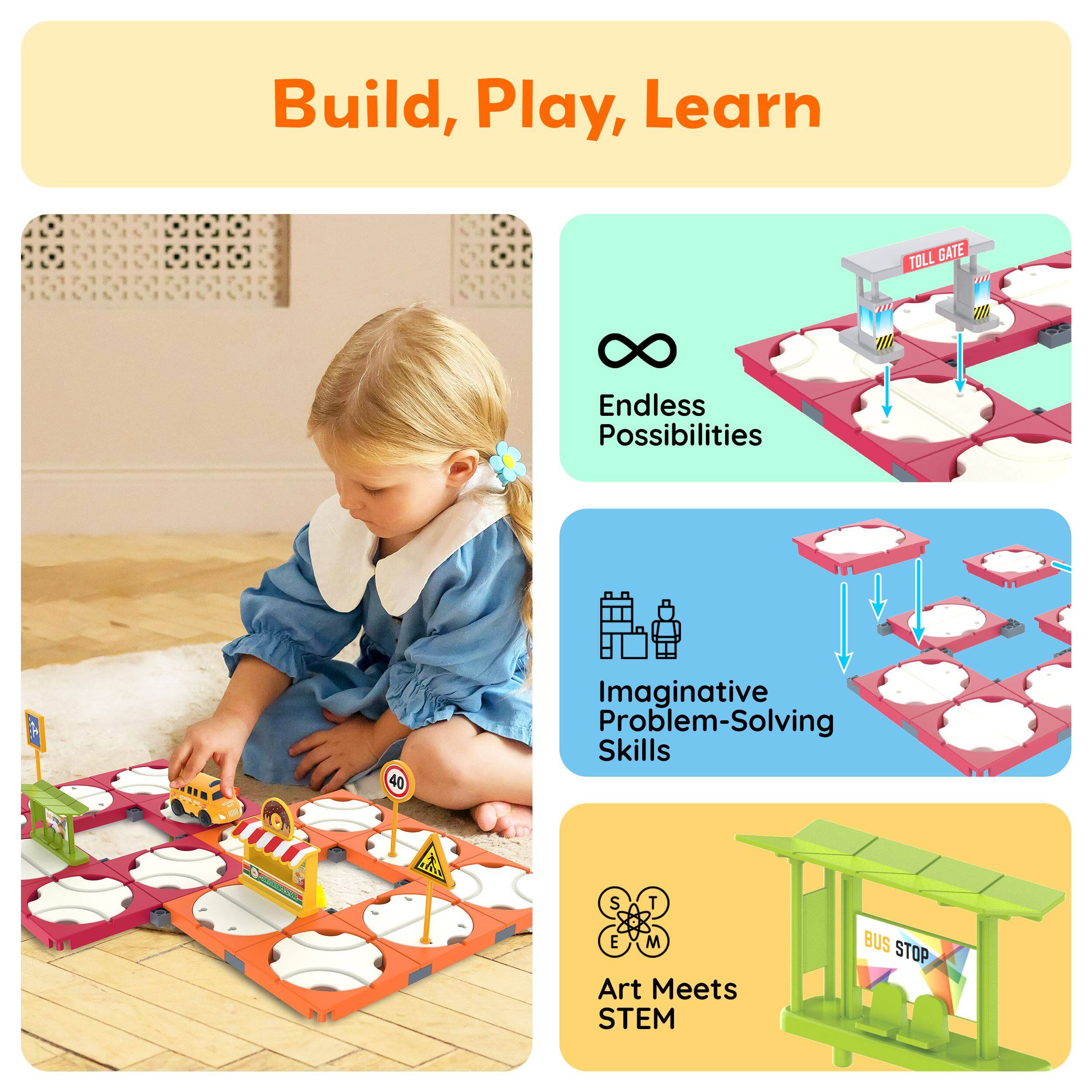 Build, Play, Learn

- Endless Possibilities
- Imaginative Problem-Solving Skills
- Art Meets STEM