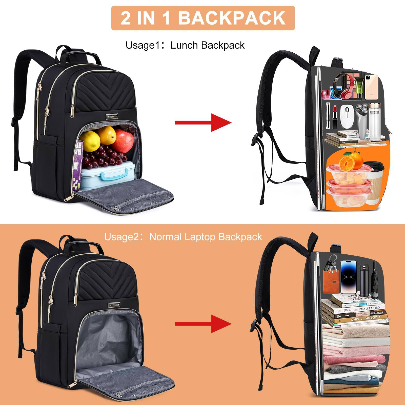 Live At Space Lunch Backpack For Women Water Resistant Insulated Cooler ...