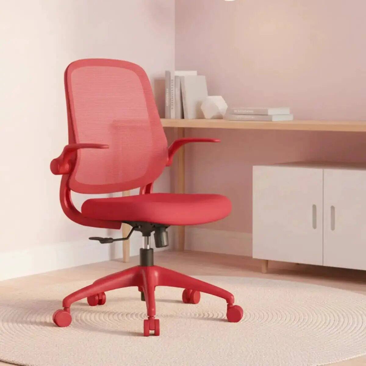 Alt View 1. Platinum-Level - Ergonomic Home Office, Mesh Back, Integrated Molded Foam, Red - Red.