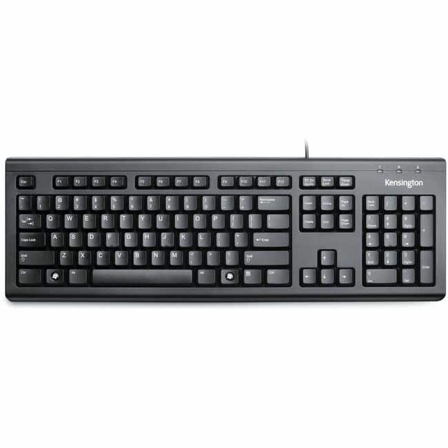 Kensington - ValuKeyboard - Wired - Cable Connectivity - Full-size - USB Type A Interface - 104 Key(s) - Windows 11, Mac - Black