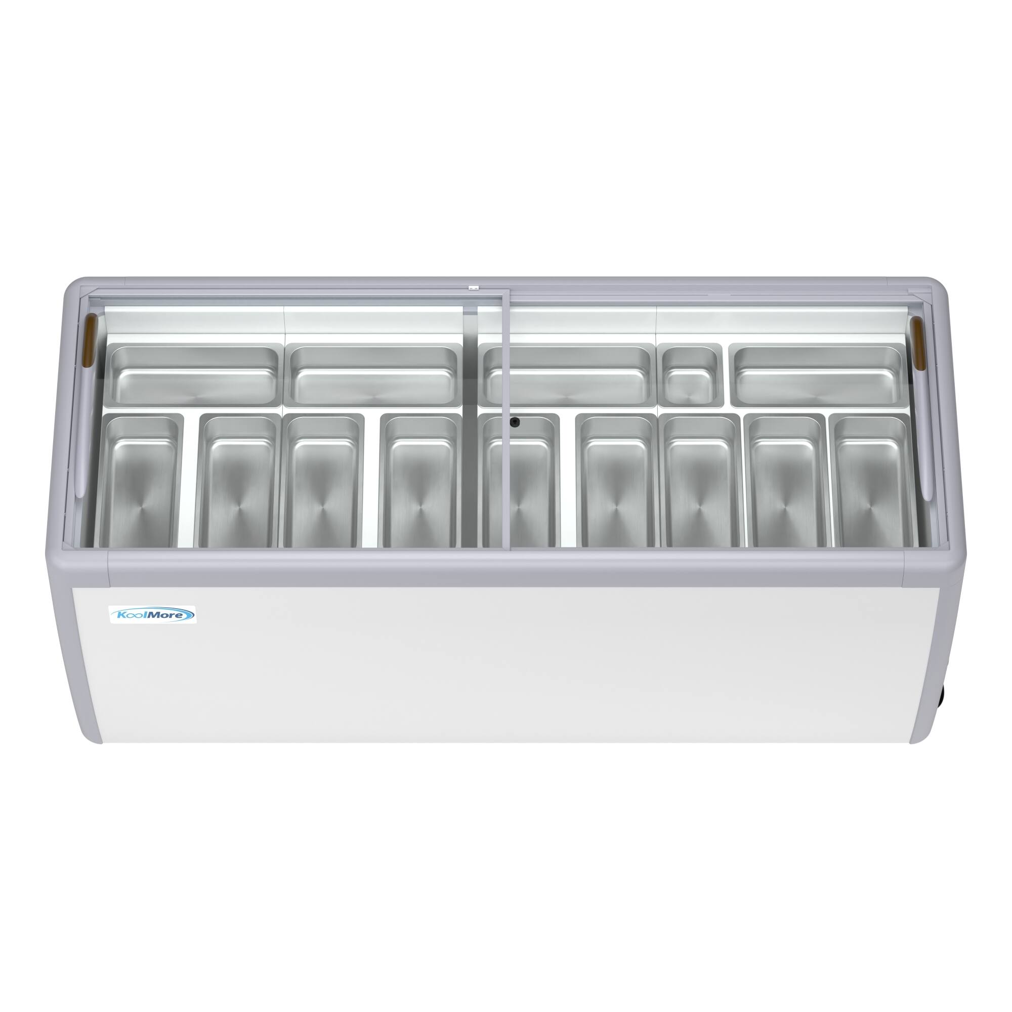 Alt View 3. Koolmore - 70 in. Gelato Dipping Cabinet Display Freezer with Sliding Glass Door, 13 Pans, 20 Cu. Ft. KM-GDC-71SD - White.