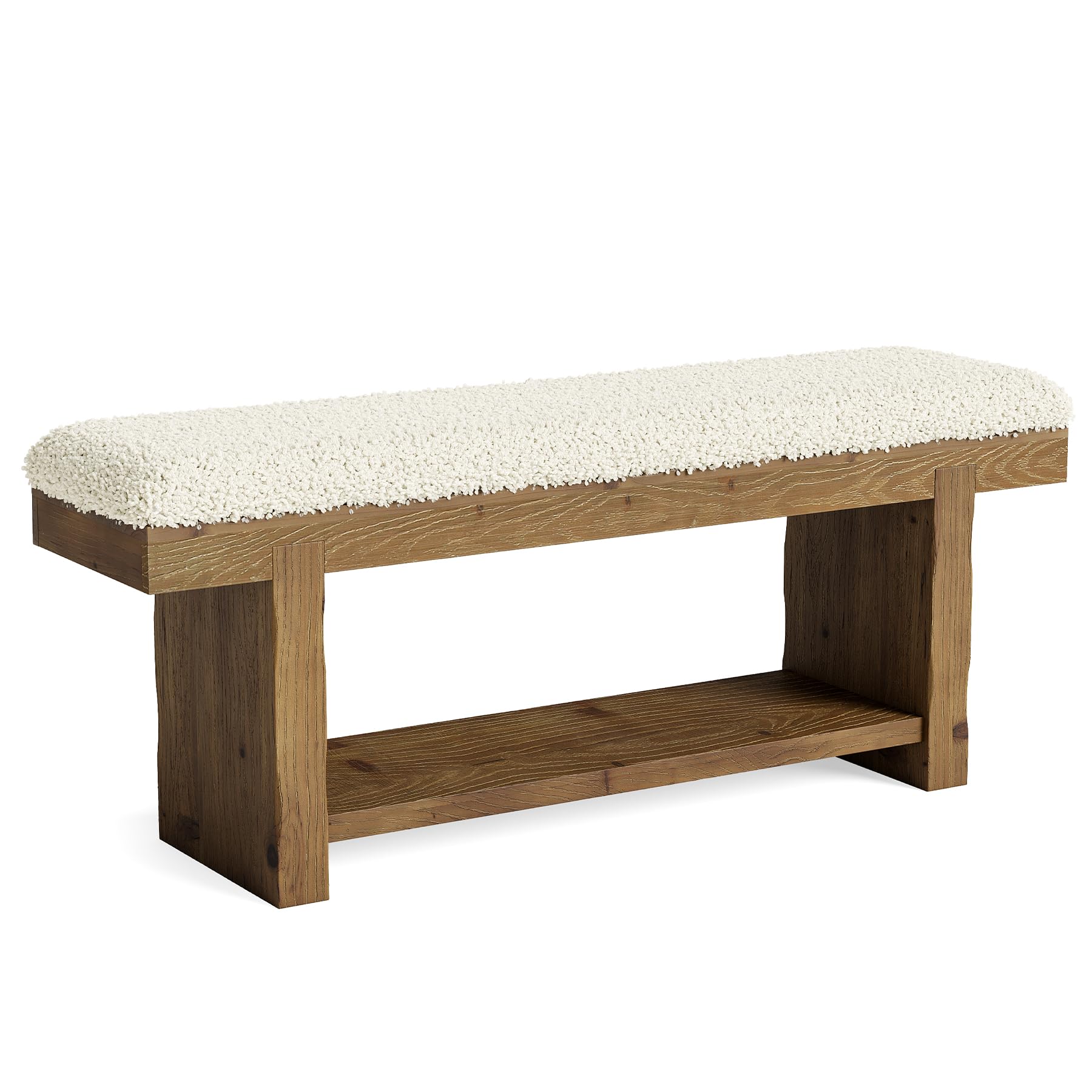 Tribesigns 47.2 Inch Solid Wood Entryway Bench, 2 Tier Farmhouse ...