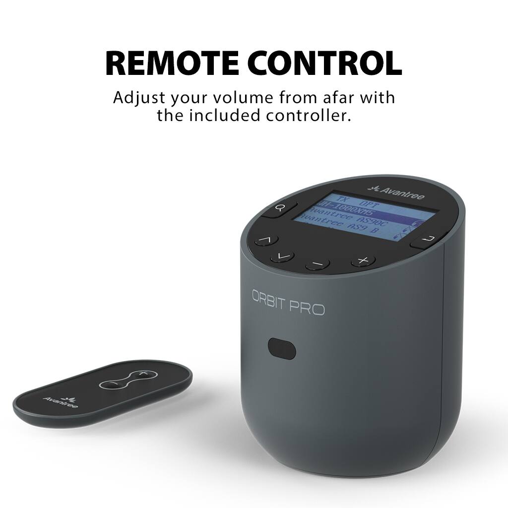 Alt View 2. Avantree - Orbit Pro - Bluetooth Transmitter for TV with LCD Screen & Remote Control.