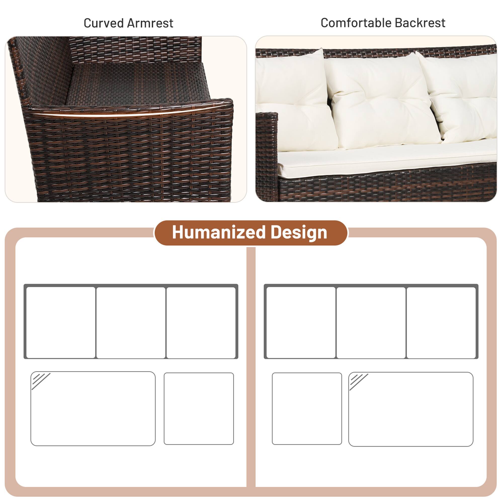 Humanized Design
Curved Armrest
Comfortable Backrest