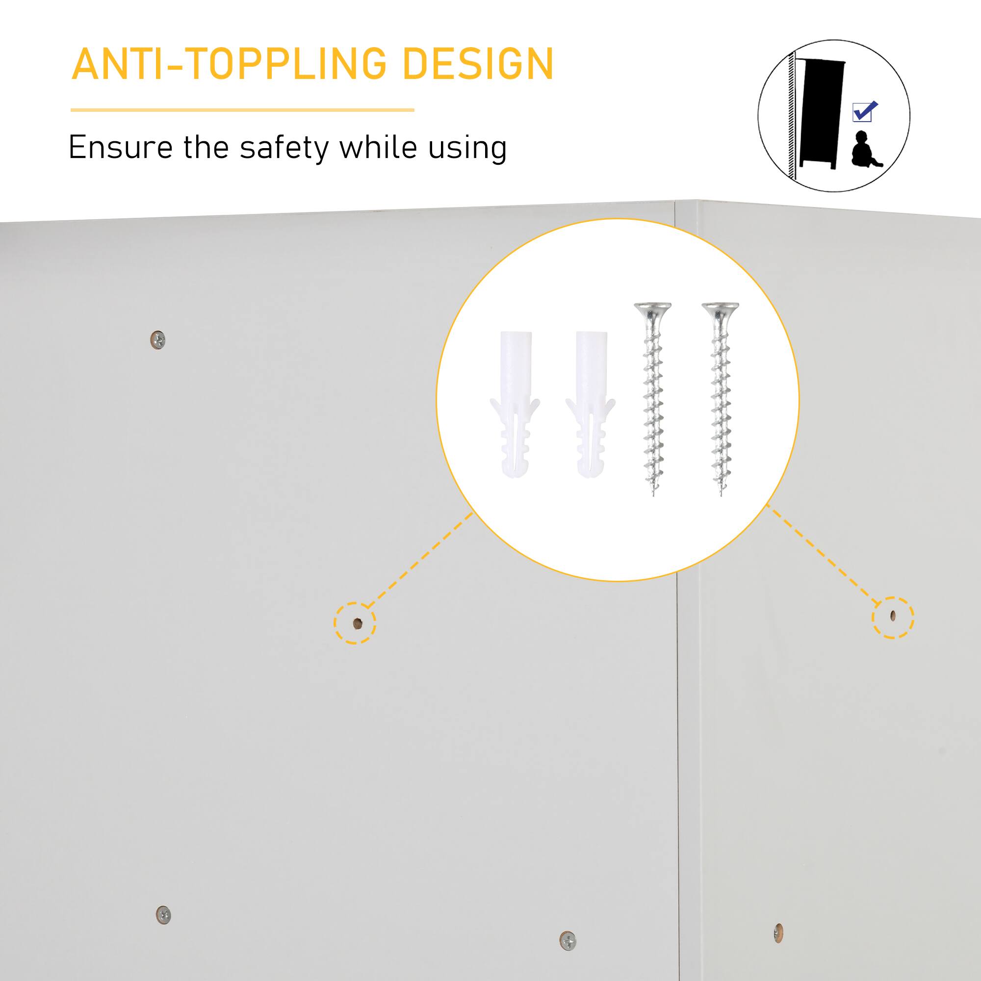 Alt View 2. Homcom - Kids Corner Cabinet, Cubby Toy Storage Organizer, Bookshelf Unit with Three Baskets for Playroom, Bedroom, Living Room - Grey.