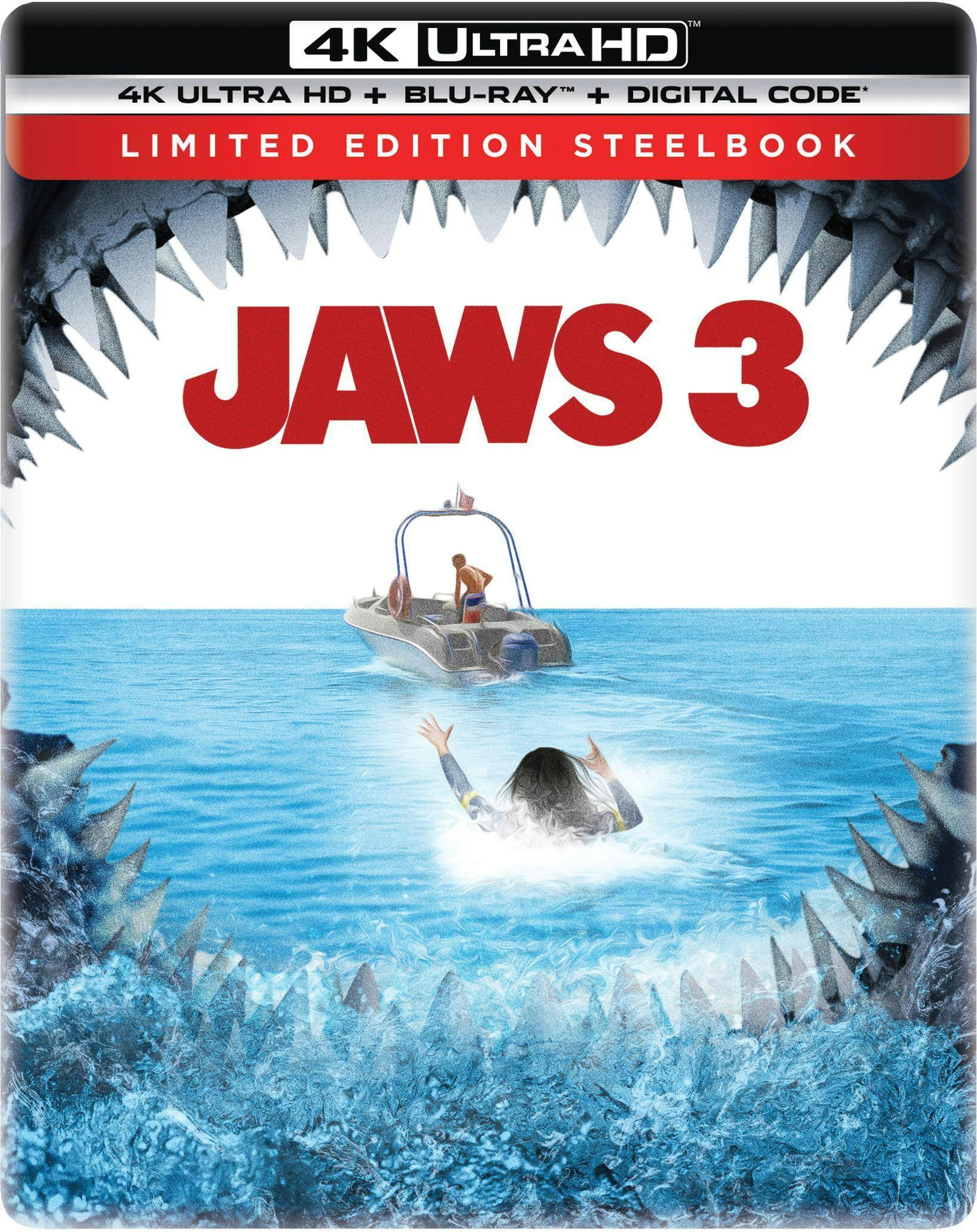 Angle. Jaws 3 Limited Edition 4K Steelbook (4K UHD + Blu-ray + Digital Code) [UHD].