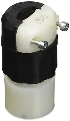 Leviton - Industrial Nylon Grounding Plug 5-15R 2 Pole 3 Wire - Black|White